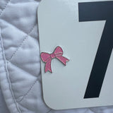 Pink Bow Number Pin