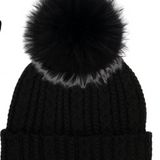 Sasha Hat Black & Black Pom