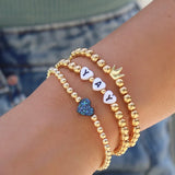 Blue Crystal Heart Bracelet