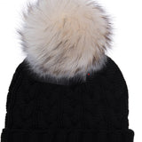 Charlie Hat Black & Ivory Pom